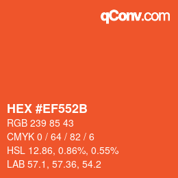 Código de color: HEX #EF552B | qconv.com