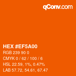 Color code: HEX #EF5A00 | qconv.com