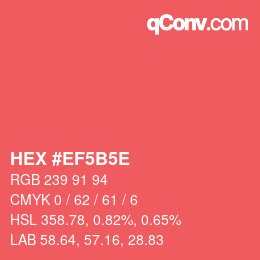 Color code: HEX #EF5B5E | qconv.com