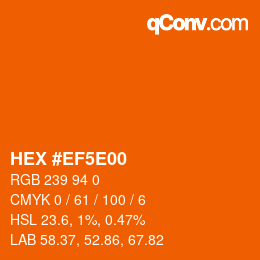 Color code: HEX #EF5E00 | qconv.com