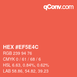Código de color: HEX #EF5E4C | qconv.com