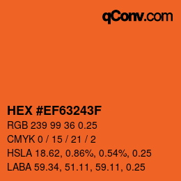 カラーコード: HEX #EF63243F | qconv.com