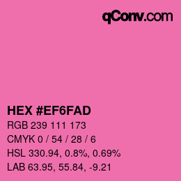 Color code: HEX #EF6FAD | qconv.com