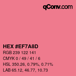 カラーコード: HEX #EF7A8D | qconv.com