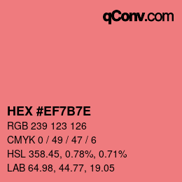 Color code: HEX #EF7B7E | qconv.com