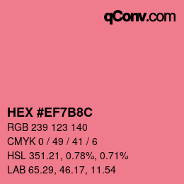 Color code: HEX #EF7B8C | qconv.com