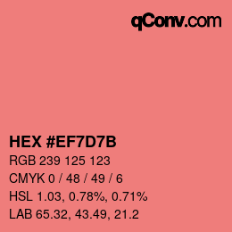 Color code: HEX #EF7D7B | qconv.com