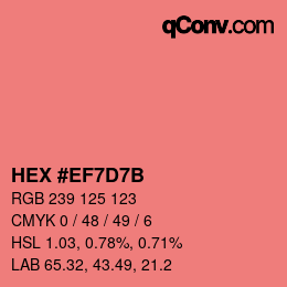 Color code: HEX #EF7D7B | qconv.com