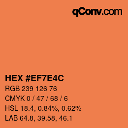 Color code: HEX #EF7E4C | qconv.com