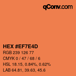 Color code: HEX #EF7E4D | qconv.com