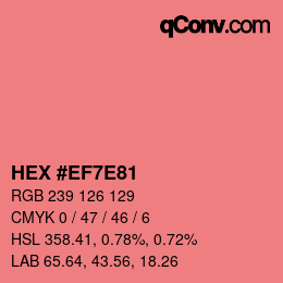 颜色代码: HEX #EF7E81 | qconv.com