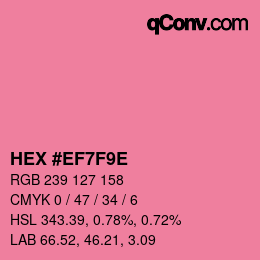 Color code: HEX #EF7F9E | qconv.com