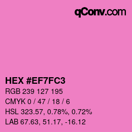 Farbcode: HEX #EF7FC3 | qconv.com
