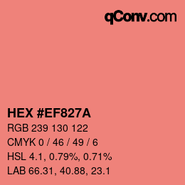 Color code: HEX #EF827A | qconv.com
