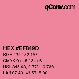 カラーコード: HEX #EF849D | qconv.com