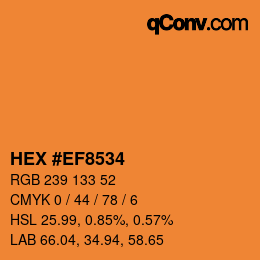颜色代码: HEX #EF8534 | qconv.com
