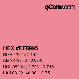 Código de color: HEX #EF8995 | qconv.com