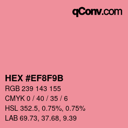 Color code: HEX #EF8F9B | qconv.com