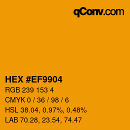 カラーコード: HEX #EF9904 | qconv.com