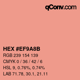 Color code: HEX #EF9A8B | qconv.com