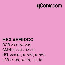 Color code: HEX #EF9DCC | qconv.com