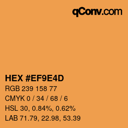 颜色代码: HEX #EF9E4D | qconv.com