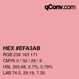Color code: HEX #EFA3AB | qconv.com