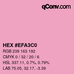 Color code: HEX #EFA3C0 | qconv.com
