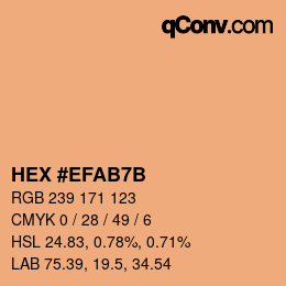 カラーコード: HEX #EFAB7B | qconv.com