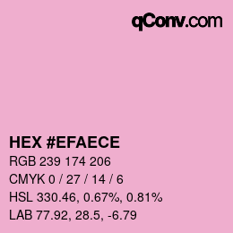 Color code: HEX #EFAECE | qconv.com