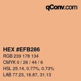 Farbcode: HEX #EFB286 | qconv.com