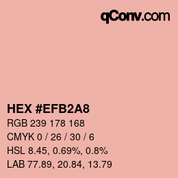 カラーコード: HEX #EFB2A8 | qconv.com