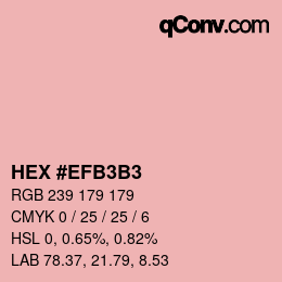 Color code: HEX #EFB3B3 | qconv.com