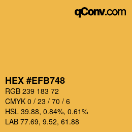 カラーコード: HEX #EFB748 | qconv.com