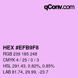 カラーコード: HEX #EFB9F8 | qconv.com