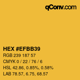 Color code: HEX #EFBB39 | qconv.com