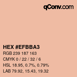 カラーコード: HEX #EFBBA3 | qconv.com
