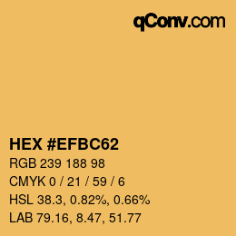 颜色代码: HEX #EFBC62 | qconv.com