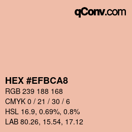 Color code: HEX #EFBCA8 | qconv.com