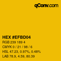 Color code: HEX #EFBD04 | qconv.com
