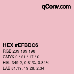 Código de color: HEX #EFBDC6 | qconv.com
