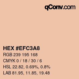 カラーコード: HEX #EFC3A8 | qconv.com