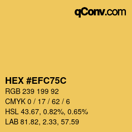 カラーコード: HEX #EFC75C | qconv.com