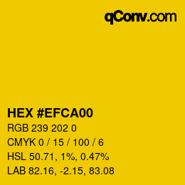 Color code: HEX #EFCA00 | qconv.com