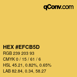 颜色代码: HEX #EFCB5D | qconv.com
