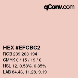 Color code: HEX #EFCBC2 | qconv.com