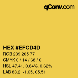 颜色代码: HEX #EFCD4D | qconv.com