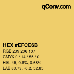 Color code: HEX #EFCE6B | qconv.com