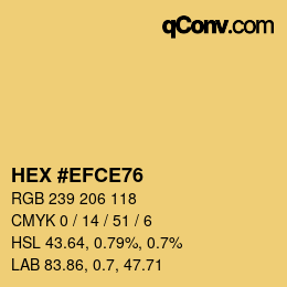 颜色代码: HEX #EFCE76 | qconv.com