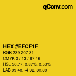 颜色代码: HEX #EFCF1F | qconv.com